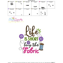 Life Is Short Buy The Fabric Embroidery Design Pattern-2