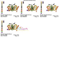 Embroidery Design - Halloween Boo Pumpkin-2