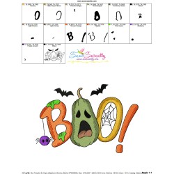 Embroidery Design - Halloween Boo Pumpkin-3