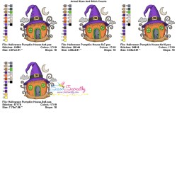Embroidery Design - Halloween Pumpkin House-3