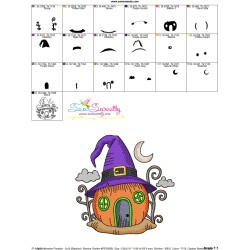 Embroidery Design - Halloween Pumpkin House-2