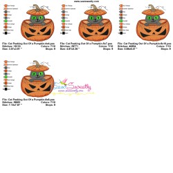Embroidery Design - Cat Peeking Out Of a Pumpkin-2