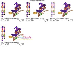 Embroidery Design - Cute Halloween Witch-3