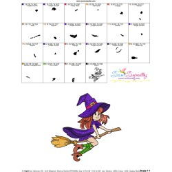 Embroidery Design - Cute Halloween Witch-2