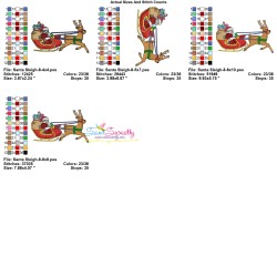 Santa Sleigh-8 Embroidery Design Pattern-3