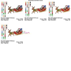 Santa Sleigh-5 Embroidery Design Pattern-4