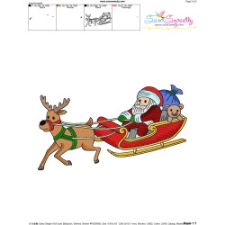 Santa Sleigh-5 Embroidery Design Pattern-3