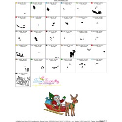 Santa Sleigh-3 Embroidery Design Pattern-2