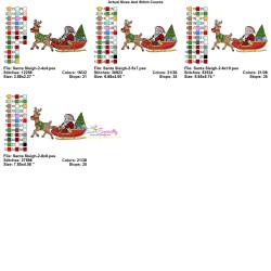 Santa Sleigh-2 Embroidery Design Pattern-3