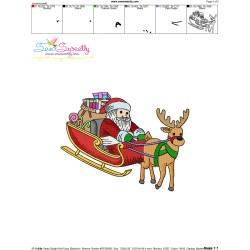 Santa Sleigh-9 Embroidery Design Pattern-3