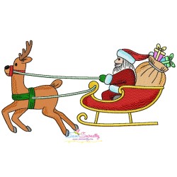 Santa Sleigh Embroidery Design Bundle-4