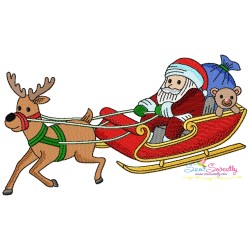 Santa Sleigh Embroidery Design Bundle-8
