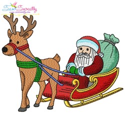 Santa Sleigh Embroidery Design Bundle-9