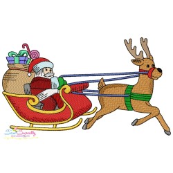 Santa Sleigh Embroidery Design Bundle-11