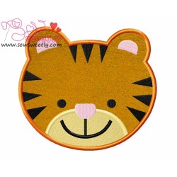 Cute Tiger Face Applique Design Pattern-3