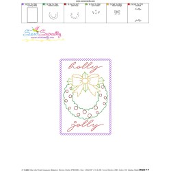 Christmas Cardstock Embroidery Design - Holly Jolly Wreath-2