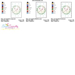 Christmas Cardstock Embroidery Design - Joy Cardinal Bird-3