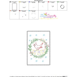 Christmas Cardstock Embroidery Design - Joy Cardinal Bird-2