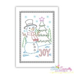 Christmas Cardstock Embroidery Design - Snowman Joy-1