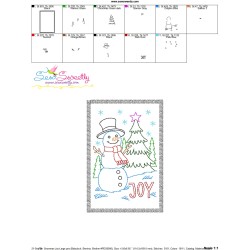 Christmas Cardstock Embroidery Design - Snowman Joy-2
