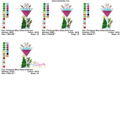 Embroidery Design - Christmas Wine Glass-8-2