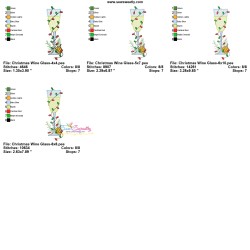 Embroidery Design - Christmas Wine Glass-6-3