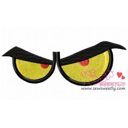 Angry Cartoon Eyes Applique Design Pattern-1