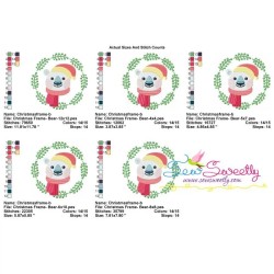 Christmas Frame- Bear Embroidery Design Pattern-3