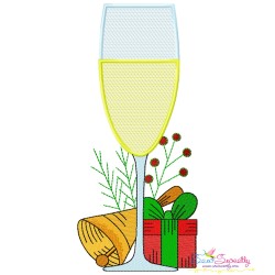 Christmas Wine Glasses Embroidery Design Bundle-10