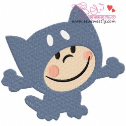 Cartoon Cat Boy Embroidery Design Pattern-1