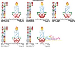 Christmas Candle-3 Applique Design Pattern-3