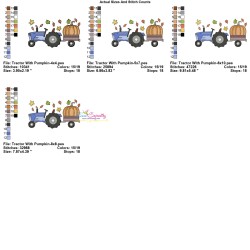Embroidery Design - Tractor With Pumpkin-3