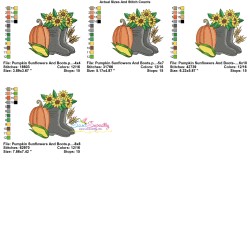 Embroidery Design - Pumpkin Sunflowers And Boots-3