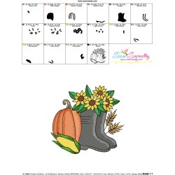 Embroidery Design - Pumpkin Sunflowers And Boots-2