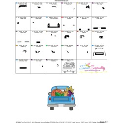 Embroidery Design - Farm Truck With Pumpkins-2