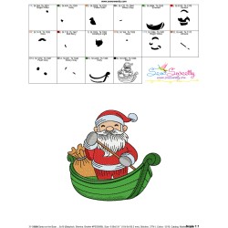Christmas Embroidery Design - Santa on the Boat-2