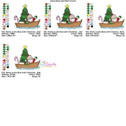 Embroidery Design - Santa on the Boat with Christmas Tree-3