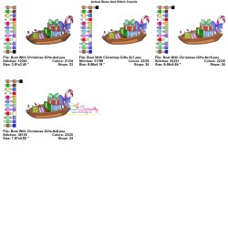 Embroidery Design - Boat With Christmas Gifts-3
