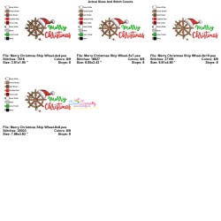 Embroidery Design - Merry Christmas Ship Wheel-3