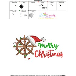 Embroidery Design - Merry Christmas Ship Wheel-2