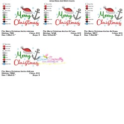 Embroidery Design - Merry Christmas Anchor-2