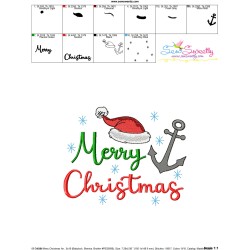 Embroidery Design - Merry Christmas Anchor-3
