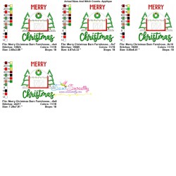 Merry Christmas Barn Farmhouse Applique Design Pattern-3
