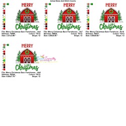 Merry Christmas Barn Farmhouse Embroidery Design Pattern-3