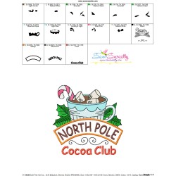 North Pole Hot Cocoa Club Embroidery Design Pattern-2