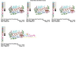 Hot Cocoa And Tea Embroidery Design Pattern