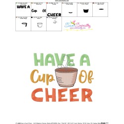 Have a Cup of Cheer Embroidery Design Pattern