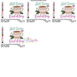 Hot Cocoa Kind of Day Embroidery Design Pattern