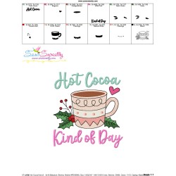 Hot Cocoa Kind of Day Embroidery Design Pattern