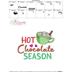 Hot Chocolate Season Embroidery Design Pattern